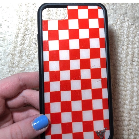 Wildflower red checker iPhone case - Picture 2 of 4